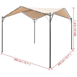 Pavilion foișor cort cu baldachin, 4x4 m, oțel, bej, 8 image