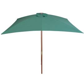 Umbrelă de soare cu stâlp de lemn 200x300 cm, verde, 4 image