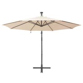 Umbrelă soare suspendată, iluminare led, stâlp metalic 300 cm, 7 image
