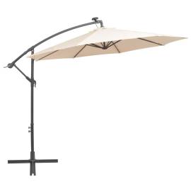 Umbrelă soare suspendată, iluminare led, stâlp metalic 300 cm, 6 image