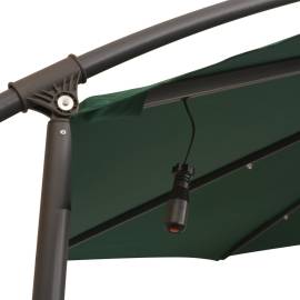 Umbrelă suspendată, iluminare led, 300 cm, verde, stâlp metalic, 8 image