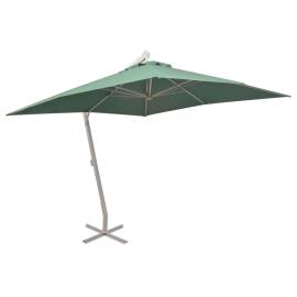 Umbrelă suspendată, stâlp de aluminiu, 300x300 cm, verde, 2 image