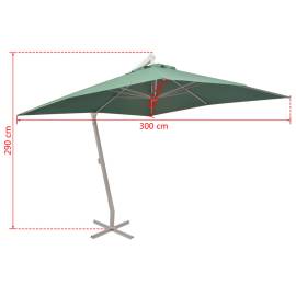 Umbrelă suspendată, stâlp de aluminiu, 300x300 cm, verde, 8 image