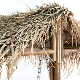 Balansoar cu 2 locuri, cu frunze de palmier, 202 cm, bambus, 5 image