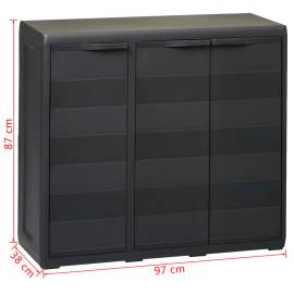 Dulap de depozitare pentru grădină, cu 2 rafturi, negru, 9 image