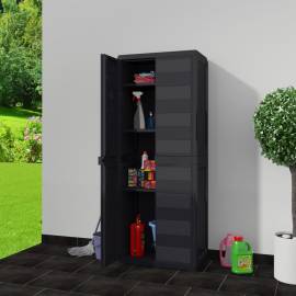 Dulap de depozitare pentru grădină, cu 3 rafturi, negru, 2 image