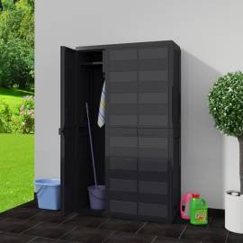 Dulap de depozitare pentru grădină, cu 4 rafturi, negru, 2 image