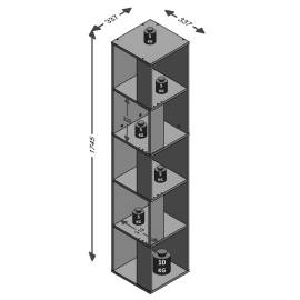Fmd raft de colț cu 10 compartimente laterale, alb, 5 image
