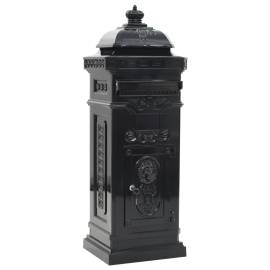 Cutie poștală stâlp, aluminiu, stil vintage, inoxidabil, negru, 2 image