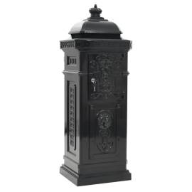 Cutie poștală stâlp, aluminiu, stil vintage, inoxidabil, negru, 7 image