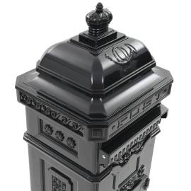 Cutie poștală stâlp, aluminiu, stil vintage, inoxidabil, negru, 10 image