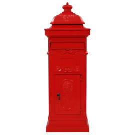 Cutie poștală stâlp, aluminiu, stil vintage, inoxidabil, roșu, 3 image