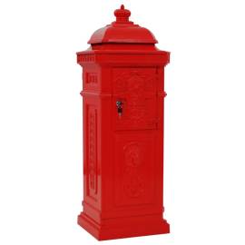 Cutie poștală stâlp, aluminiu, stil vintage, inoxidabil, roșu, 7 image