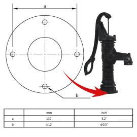 Pompă de apă manuală de grădină, fontă, 6 image