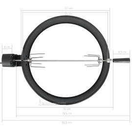 Set de rotisor cu inel pentru grătar, negru, 57 cm, 5 image