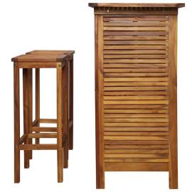 Set masă și scaune de bar, 3 buc., lemn masiv de salcâm, 3 image