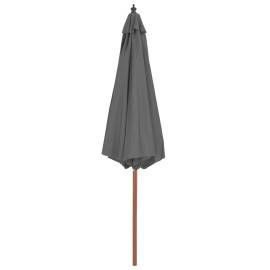 Umbrelă de soare de exterior, stâlp din lemn, 300 cm, antracit, 4 image