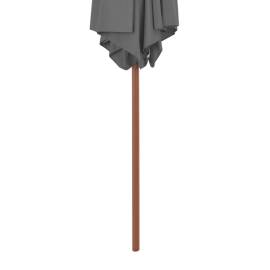 Umbrelă de soare de exterior, stâlp din lemn, antracit, 270 cm, 5 image