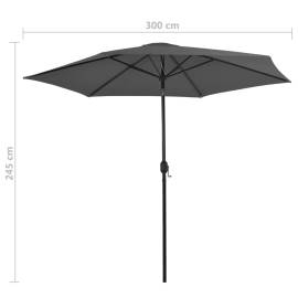 Umbrelă de soare de exterior, stâlp din metal, 300 cm, antracit, 7 image