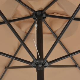 Umbrelă de soare de exterior, stâlp metalic, 300 cm, gri taupe, 2 image