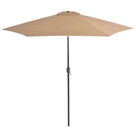 Umbrelă de soare de exterior, stâlp metalic, 300 cm, gri taupe, 4 image