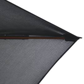 Umbrelă de soare exterior, stâlp lemn, 200x300 cm, antracit, 6 image