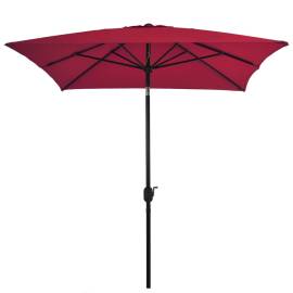 Umbrelă de soare exterior stâlp metalic, roșu bordo, 300x200 cm, 3 image