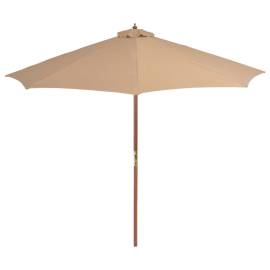 Umbrelă soare de exterior, stâlp metalic, 300 cm, gri taupe, 3 image