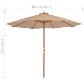 Umbrelă soare de exterior, stâlp metalic, 300 cm, gri taupe, 7 image