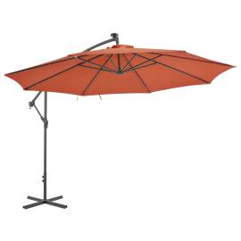 Umbrelă suspendată, stâlp din aluminiu, 350 cm, teracota, 2 image