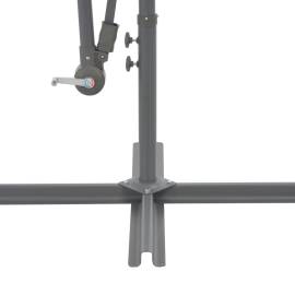 Umbrelă suspendată cu stâlp din aluminiu, 300 cm, antracit, 5 image