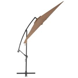 Umbrelă suspendată cu stâlp din aluminiu, 300 cm, gri taupe, 3 image
