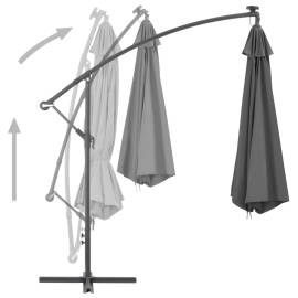 Umbrelă suspendată cu stâlp din aluminiu, 350 cm, antracit, 4 image