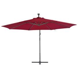 Umbrelă suspendată cu stâlp din aluminiu, 350 cm, roșu bordo, 3 image