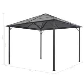 Pavilion cu acoperiș, negru, 3 x 3 m, aluminiu, 5 image