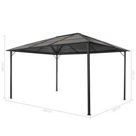 Pavilion cu acoperiș, negru, 4 x 3 x 2,6 m, aluminiu, 5 image