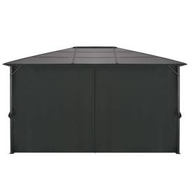 Pavilion cu perdea, negru, 4 x 3 x 2,6 m, aluminiu, 5 image