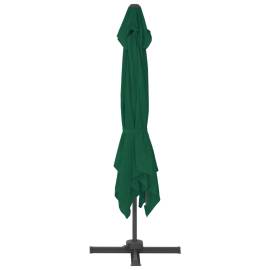 Umbrelă în consolă cu stâlp din aluminiu, verde, 300x300 cm, 5 image