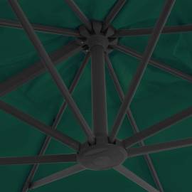 Umbrelă în consolă cu stâlp din aluminiu, verde, 300x300 cm, 2 image