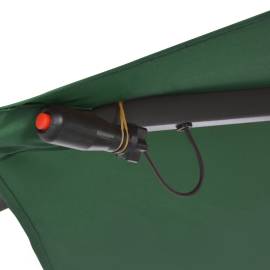 Umbrelă de consolă cu led și stâlp de metal, verde, 350 cm, 5 image
