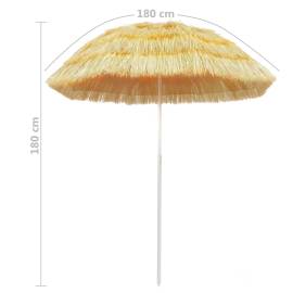 Umbrelă de plajă, natural, 180 cm, stil hawaiian, 5 image
