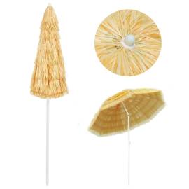 Umbrelă de plajă, natural, 240 cm, stil hawaiian, 4 image