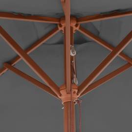 Umbrelă de soare, exterior, stâlp lemn, 150x200 cm, antracit, 2 image