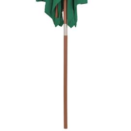 Umbrelă de soare, exterior, stâlp lemn, 150x200 cm, verde, 7 image