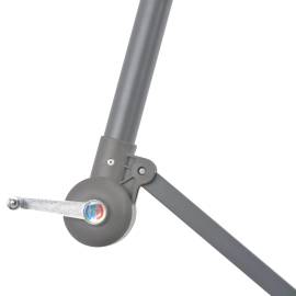 Umbrelă suspendată cu led și stâlp de oțel, gri taupe, 300 cm, 5 image