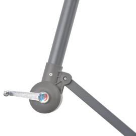 Umbrelă suspendată cu led și stâlp din oțel, antracit, 300 cm, 5 image