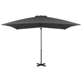Umbrelă suspendată cu stâlp din aluminiu, antracit, 250x250 cm, 3 image