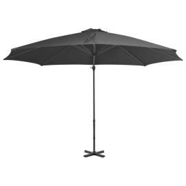 Umbrelă suspendată cu stâlp din aluminiu, antracit, 300 cm, 3 image