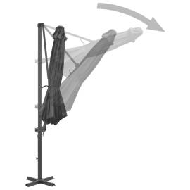 Umbrelă suspendată cu stâlp din aluminiu, antracit, 300 cm, 5 image