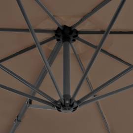 Umbrelă suspendată cu stâlp din aluminiu, gri taupe, 300 cm, 2 image